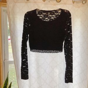 Forever21 Black Lace Crop Top